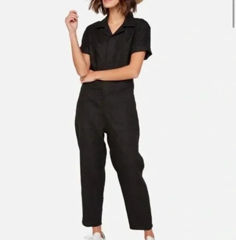 Mate the Label Black Linen Jumpsuit